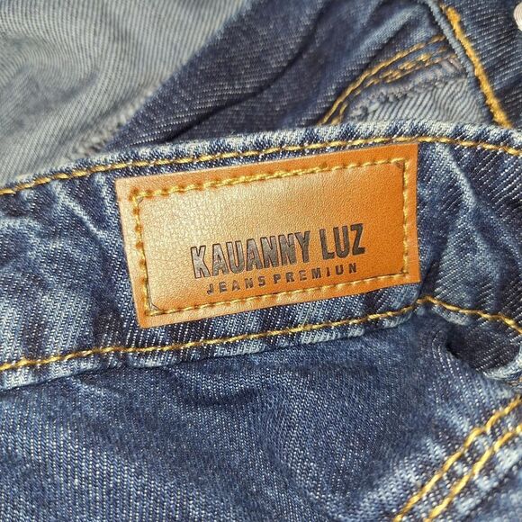 Kauanny Luz Distressed Denim Jeans High Rise Destroyed - Picture 3 of 6